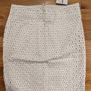 J. Crew White Knee Skirt